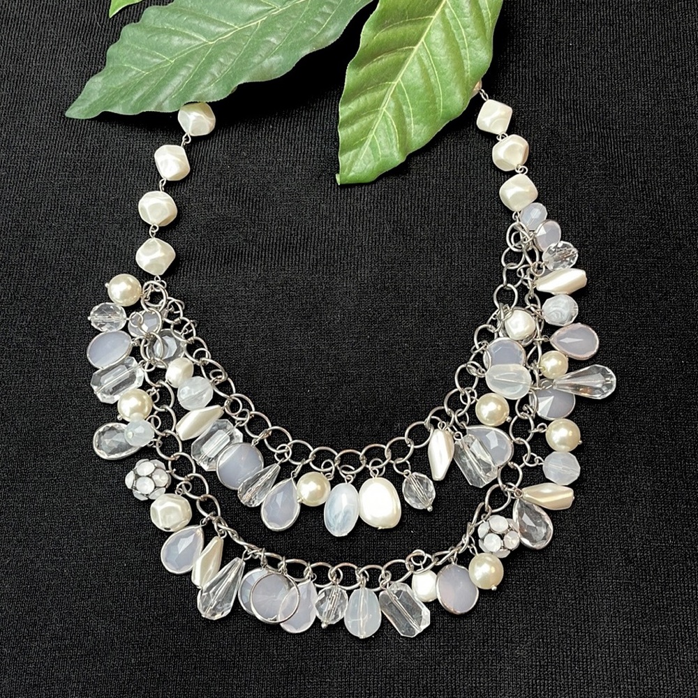 WHBM MULTI-STRAND BEAD STATEMENT NECKLACE